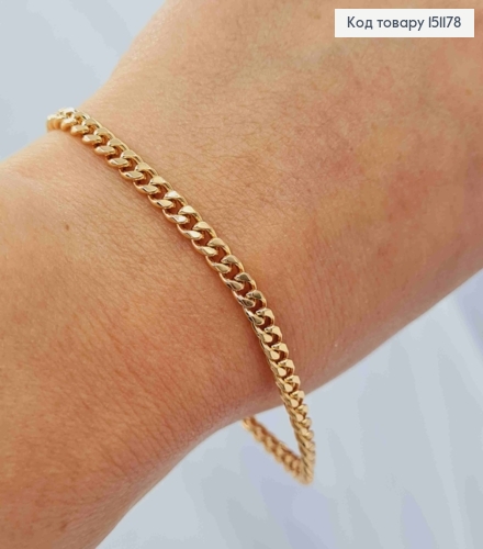 Браслет ПАНЦИРНЕ плетіння, ширина 4мм, довжина 19см, Xuping 18K 151178 фото 2