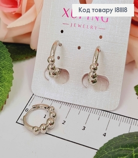 Серьги Кольца 1,5см родословные, с пятью шариками, Xuping 181118 фото