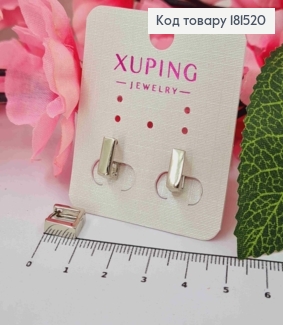 Серьги родовые квадратные, ширина 4мм, длина 1см, Xuping 181520 фото