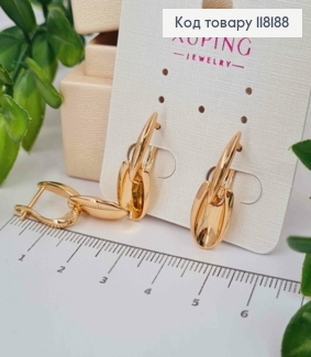 Серьги с подвижной Подвеской, 2,5см, английская застежка, XUPING 18K 118188 фото