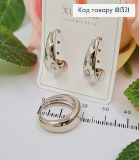 Серьги кольца, суженные кверху, 2см, Xuping 181321 фото