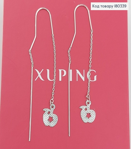 Серьги протяжки яблочко родированным медзолото Xuping 180339 фото 2