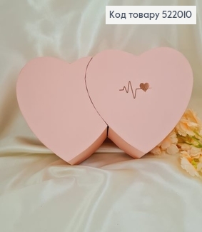 Коробка два сердца розовая 18х37х10 см 522010 фото