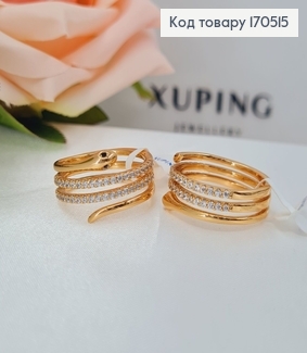 Кольцо Змейка с камнями Xuping 18K 170515 фото