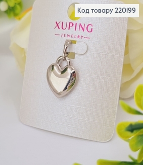 Кулон родированый подвеска сердце 1.5 х 1.2 Xuping 18 K 220199 фото
