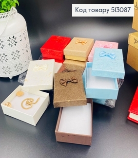 Коробка "Мармур" з бантиком однотона, 9х2,5х6,5см, в асорт. 513087 фото
