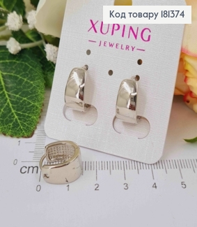 Серьги родовые, кольца 1,5см, шир. 6мм, Xuping 181374 фото