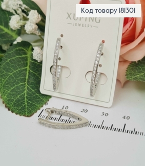 Серьги стрелы, 2,5 см, с камнями на внешней и внутренней стороне, Xuping 181301 фото