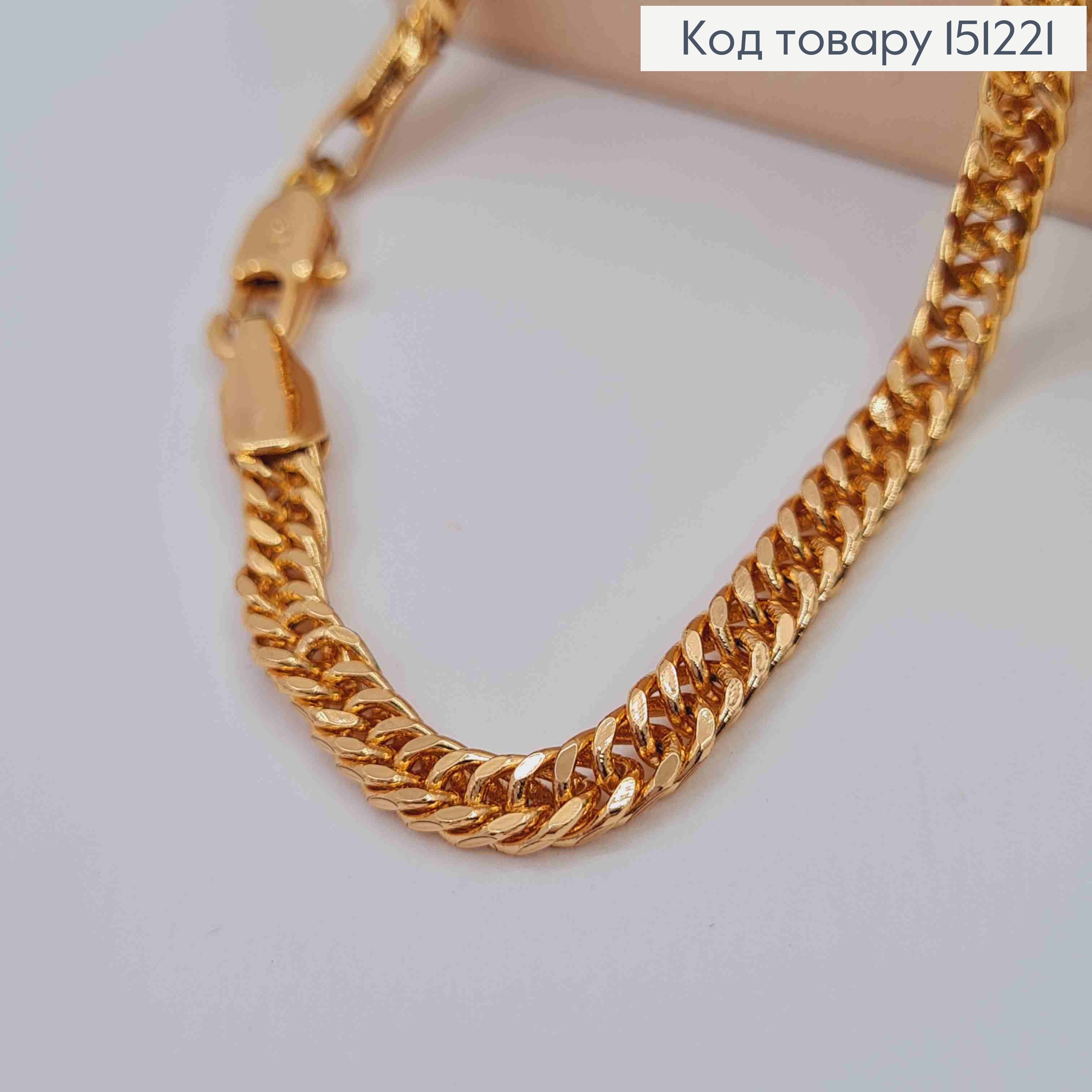 Браслет ПАНЦИРНОЕ ПЛЕТЕНИЕ, ширина 4мм, длина 19см, Xuping 18K 151221 фото 2