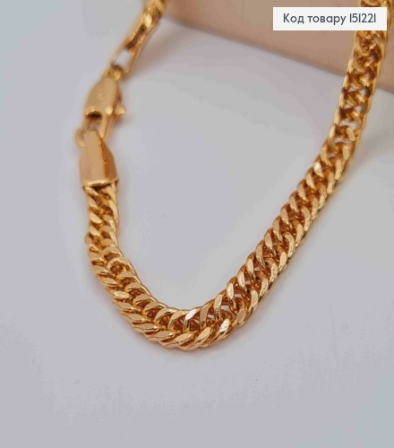 Браслет ПАНЦИРНОЕ ПЛЕТЕНИЕ, ширина 4мм, длина 19см, Xuping 18K 151221 фото 2