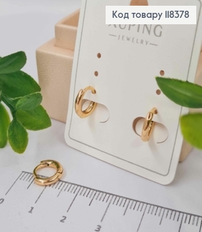Серьги кольца "Классические", ширина 2мм, диаметр 1см, Xuping 18К. 118378 фото