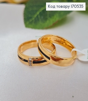 Кольцо с камнями и чорной вставкой   18K Xuping 170535 фото