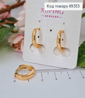 Серьги кольца Классические, диаметр 1,6, ширина 3мм, Xuping 18К. 119353 фото