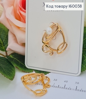 Брошь "Чашка кофе" с жемчужиной, 2,5*2,5см, Xuping 18К 160038 фото
