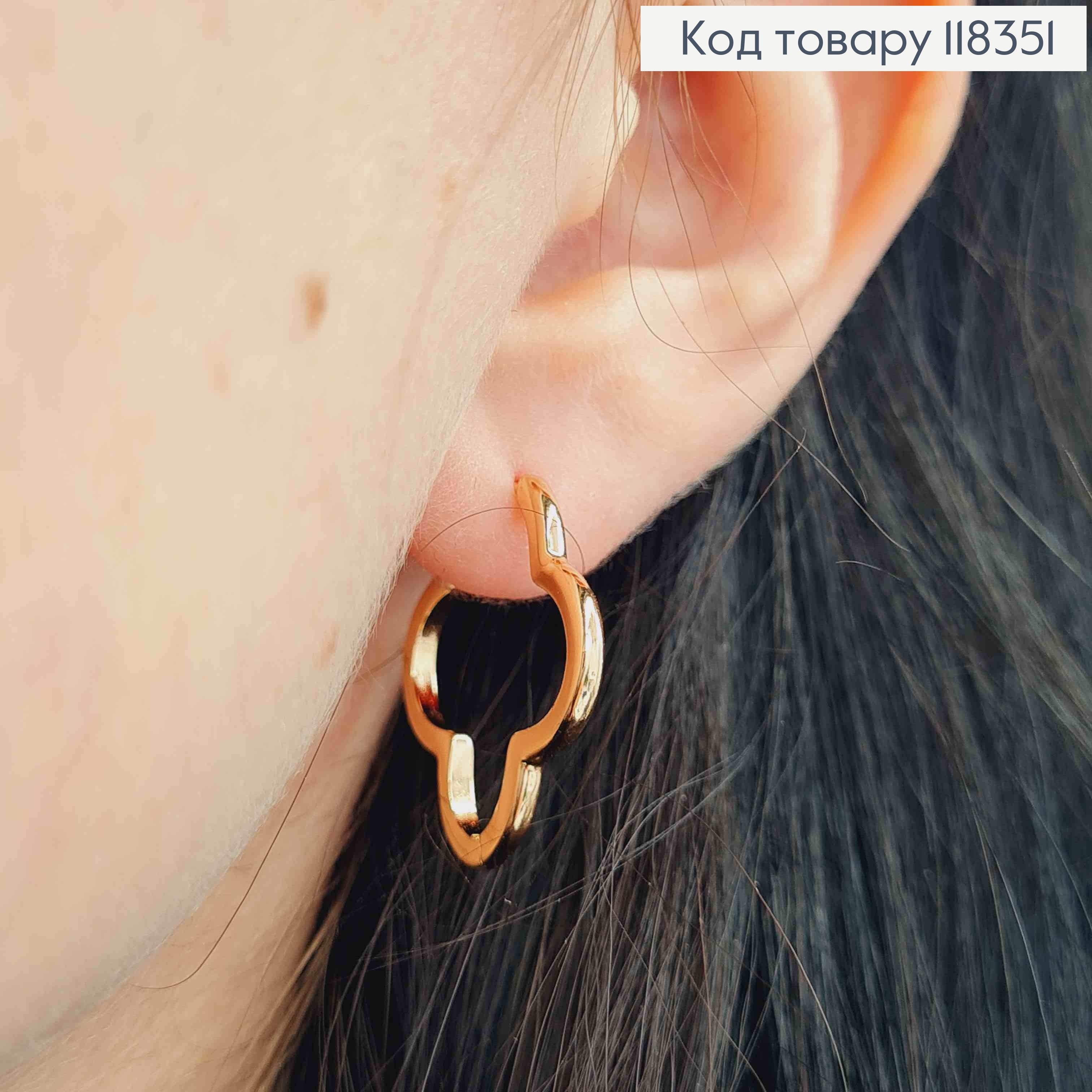 Серьги кольца "Фигурные" Van cleef, 2,2см, Xuping 18К 118351 фото 3