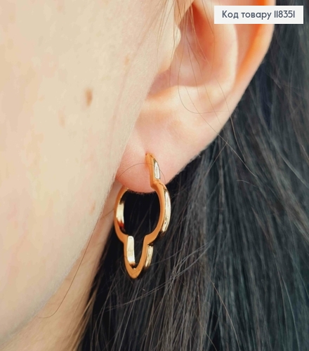 Серьги кольца "Фигурные" Van cleef, 2,2см, Xuping 18К 118351 фото 3