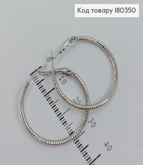 Серьги кольца 3 см родированным медзолото Xuping 180350 фото