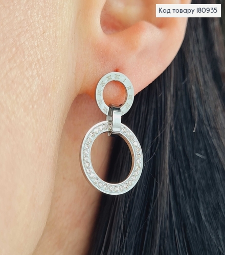 Сережки, гвоздики, кольца с римскими цифрами и камнями Xuping 180935 фото 2
