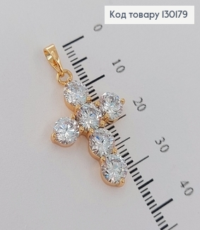 Хрестик в камінцях 3х2см   медзолото Xuping 18K 130179 фото