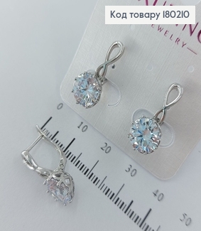 Серьги с большим камнем родированные медицинское золото Xuping 180210 фото