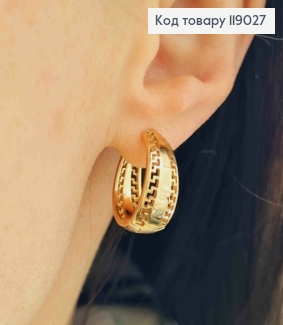 Серьги кольца ВЕРСАЧЕ расширены вниз, диаметр 1,9см, Xuping 18K 119027 фото