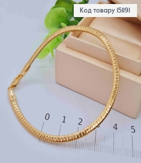 Браслет плетения СНЕЙК, ширина 3,5мм, длина 19см, Xuping 18K 151191 фото