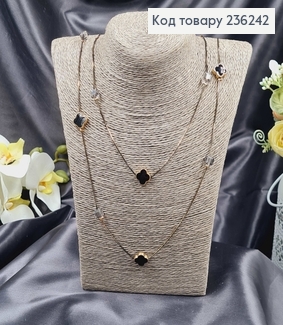 Подвеска двойная на шею "Van Cleef" из стеклярусом, 100см 236242 фото