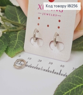 Серьги кольца родованные, классические, 1см, Xuping 181256 фото