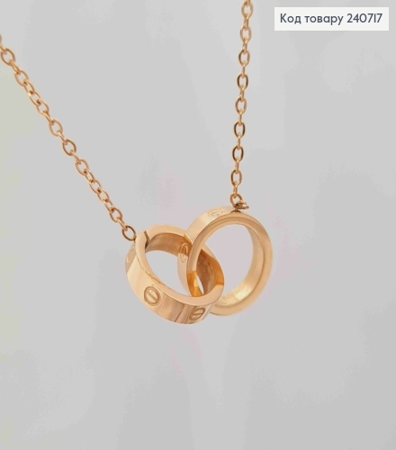 Ланцюжок мідного кольору, з підвіскою Cartier, 43+5см, сталь Stainless Steel 240717 фото 2