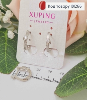Сережки в камінцях, з обвитим камінцем, 1,5см, англ. заст. Xuping 181266 фото