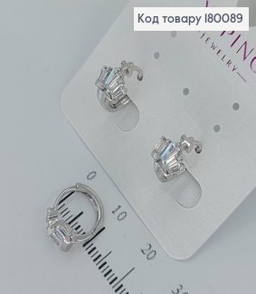 Серьги  кольца Корона с камнями  медицинское золото Xuping 180089 фото