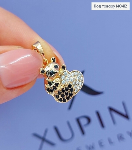 Кулон Влюбленный мишка с сердечком в камнях Xuping 18К 140412 фото 3
