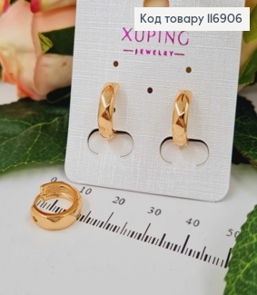 Серьги кольца граненные, диаметр 1,1см, Xuping 18K 116906 фото