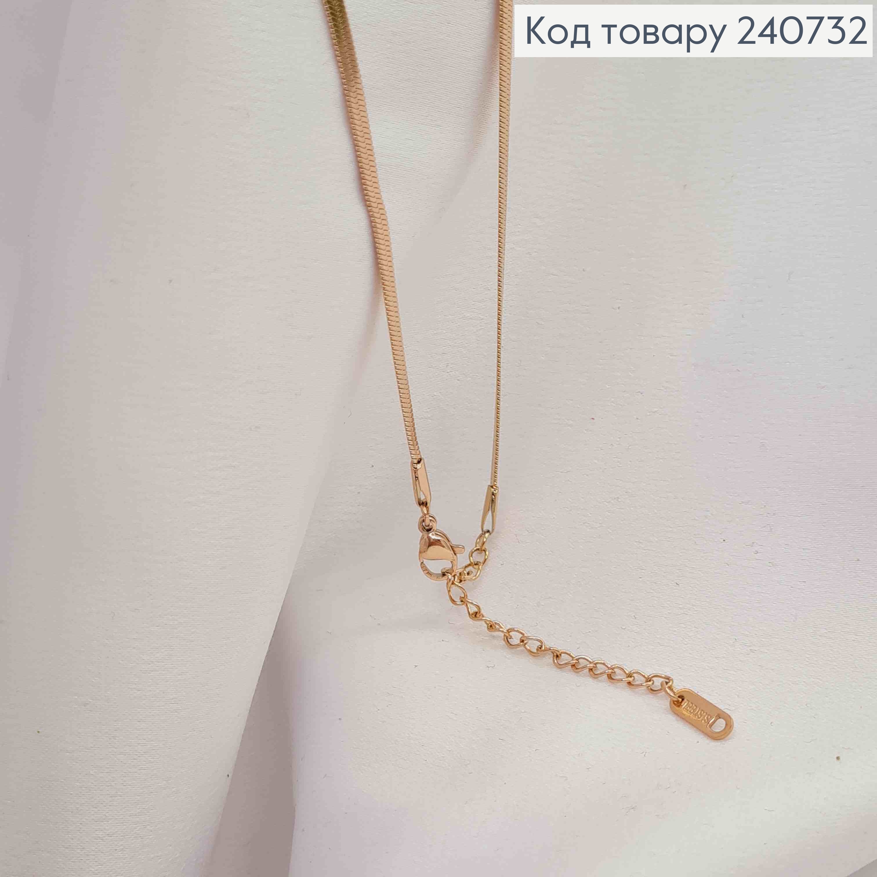 Ланцюжок мідного кольору з підвіскою CHANEL, 41+6см, сталь Stainless steel 240732 фото 2