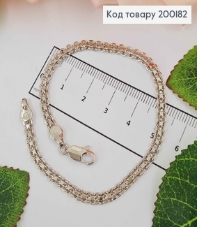 Браслет родился, плетение Франц. Бисмарк, шир. 4мм, длина 20см, Xuping 18K 200182 фото
