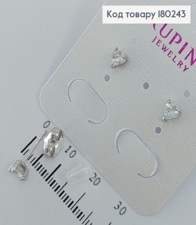 Серьги гвоздики с камушком 0,5 см родированые медзолото Xuping 180243 фото