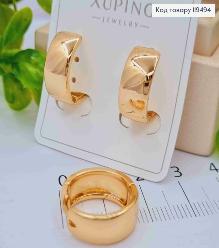 Серьги кольца Классические, ширина 7мм, диаметр 1,7см, Xuping 18K 119494 фото 2