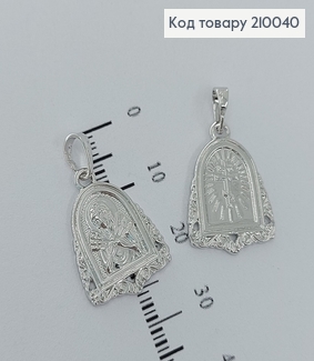 Иконка Божа Матерь Семистрельная 2х1,2см родирована медзолото Xuping 210040 фото
