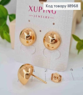 Сережки гвіздки "Півкуля" , довжина 1,3см, Xuping 18K 118968 фото