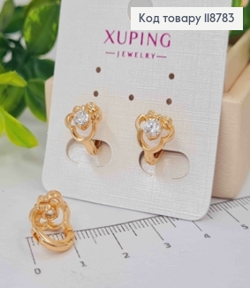 Сережки кільця (1см), "Минни Маус" з Блискучим каменем (0,9см), XUPING 18K 118783 фото