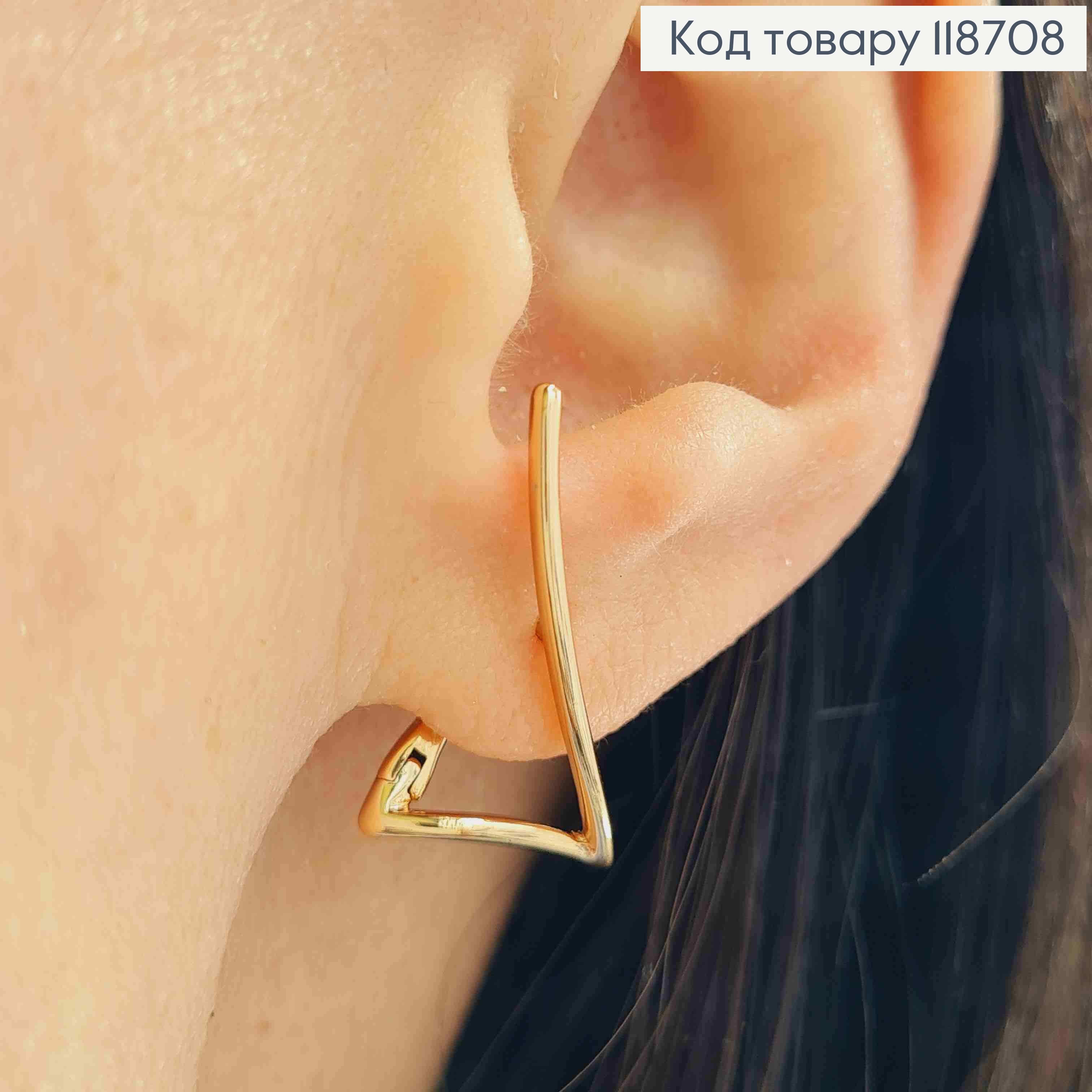 Сережки "Екстравагантні", 2,4см, англійська застібка, Xuping 18K 118708 фото 1