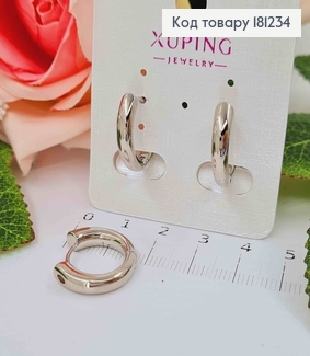 Серьги кольца родованные 1,8 см, объемные, Xuping 181234 фото