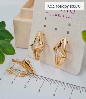 Серьги "Звезда" с ярким камнем, 1,9см, английская застежка, Xuping 18К. 118376 фото