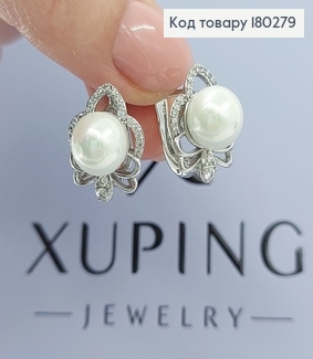 Серьги    с жемчужинками серебро 18К Xuping 180279 фото