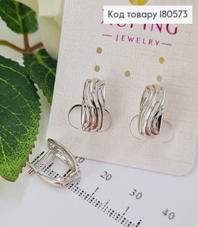Сережки Хвильки 1,6*0,7см (англійська застібка) родовані Xuping 180573 фото