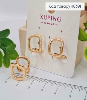 Серьги кольца "Квадратные", 1,3*1,3см, Xuping 18К 118391 фото