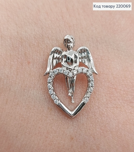 Кулон  Ангел с серцем в камнях родированое   Xuping 18K 220069 фото 4