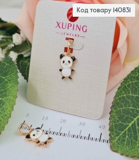 Кулон "Пандочка" з чорно-білою емалькою, 1,4см, Xuping 18К 140831 фото