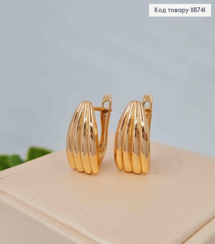 Сережки "Мушля", 1,5см, англійська застібка, Xuping 18K 118741 фото 2