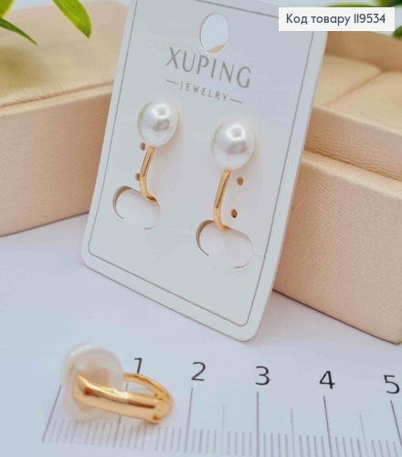 Серьги-клипсы "Нежная Жемчужинка", 1,7см, Xuping 18K 119534 фото 2
